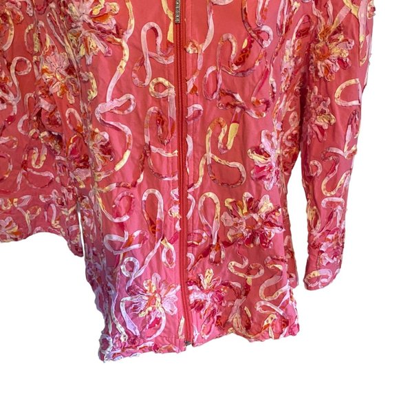 Great Cavalier by St Paul pink  yellow floral jacket size XL - Picture 6 of 9
